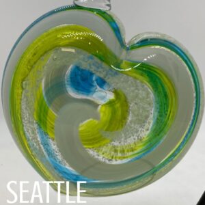 Hand-Blown Memorial Hearts: Personalized Colors | Tacoma Glass