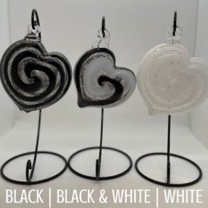 Blown Glass Memorial Hearts: Custom Colors | Tacoma Studio