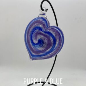 Blown Glass Memorial Hearts: Custom Colors | Tacoma Studio